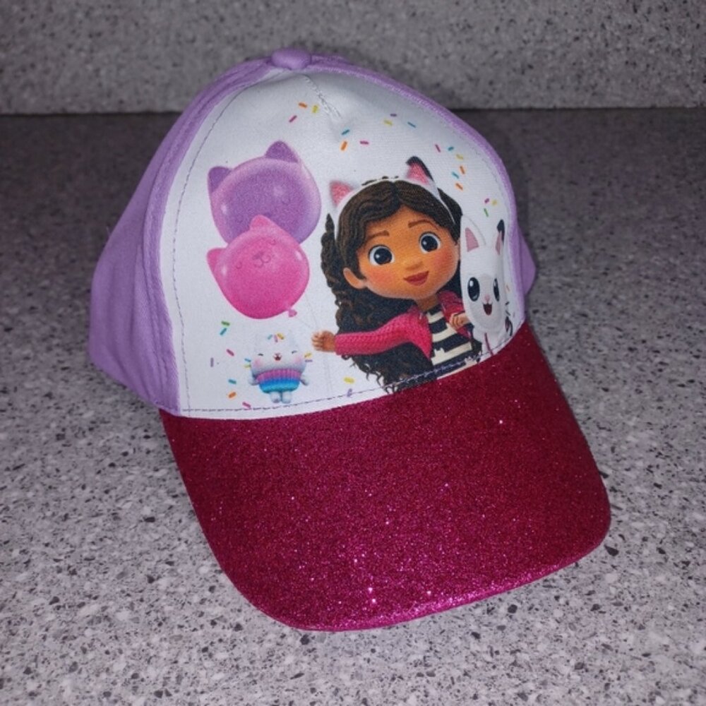 Gabby's Dollhouse Hat Pink Glitter Baseball Cap Kids Girls Hat